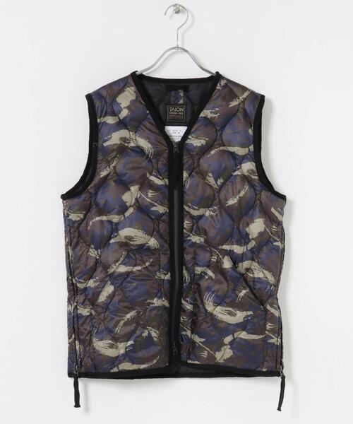 TAION（タイオン）の「TAION　Military Wzip Down Vest（ダウンベスト・メンズ・カモフラージュ/グリーン系その他/ベージュ系その他/ブラック/オリーブ・LARGE/X-LARGE/MEDIUM）」の18枚目の写真