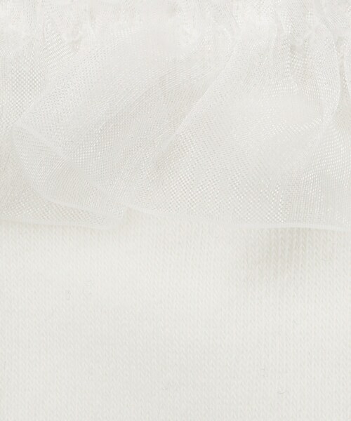 SHOO・LA・RUE(シューラルー)の「【セレモニー】オーガンジーレースハイソックス(ソックス/靴下・キッズ・アイボリー/ブラック・75/79)」の7枚目の写真