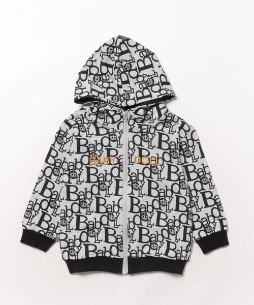 BABYDOLL（ベビードール）の「親子お揃い BIGモノグラムジップパーカー 1043K（パーカー・キッズ・ブラック/チャコールグレー・90cm/100cm/110cm/120cm/140cm/150cm/130cm）」の16枚目の写真