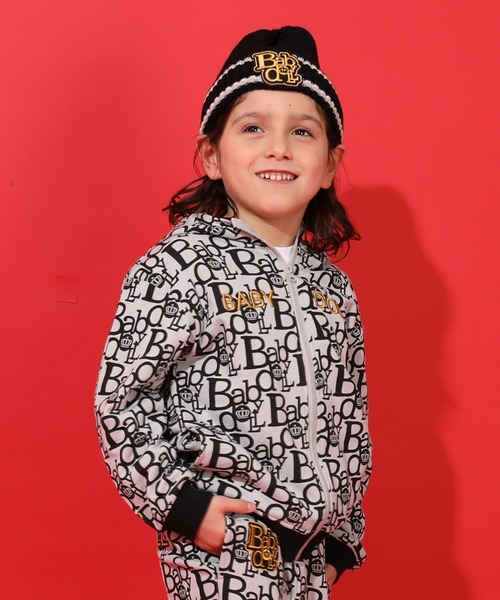 BABYDOLL（ベビードール）の「親子お揃い BIGモノグラムジップパーカー 1043K（パーカー・キッズ・ブラック/チャコールグレー・90cm/100cm/110cm/120cm/140cm/150cm/130cm）」の5枚目の写真