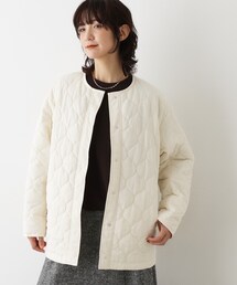 Dessin（デッサン）の「キルトノーカラージャケット（ノーカラーコート）」