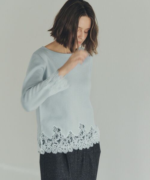 YECCA VECCA（イェッカヴェッカ）の「レースヘムニット（ニット/セーター・レディース・オフホワイト/ブラック/ミント・FREE）」の11枚目の写真