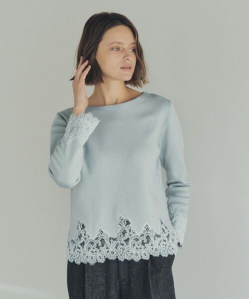 YECCA VECCA（イェッカヴェッカ）の「レースヘムニット（ニット/セーター・レディース・オフホワイト/ブラック/ミント・FREE）」の12枚目の写真