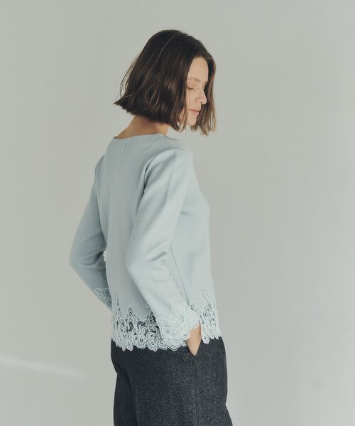 YECCA VECCA（イェッカヴェッカ）の「レースヘムニット（ニット/セーター・レディース・オフホワイト/ブラック/ミント・FREE）」の15枚目の写真