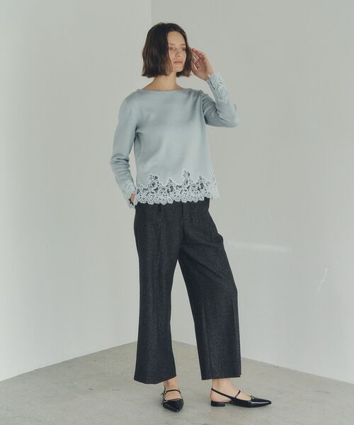 YECCA VECCA（イェッカヴェッカ）の「レースヘムニット（ニット/セーター・レディース・オフホワイト/ブラック/ミント・FREE）」の18枚目の写真