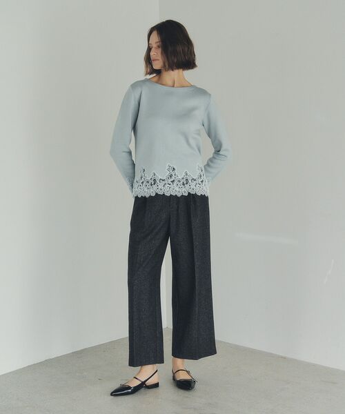 YECCA VECCA（イェッカヴェッカ）の「レースヘムニット（ニット/セーター・レディース・オフホワイト/ブラック/ミント・FREE）」の20枚目の写真