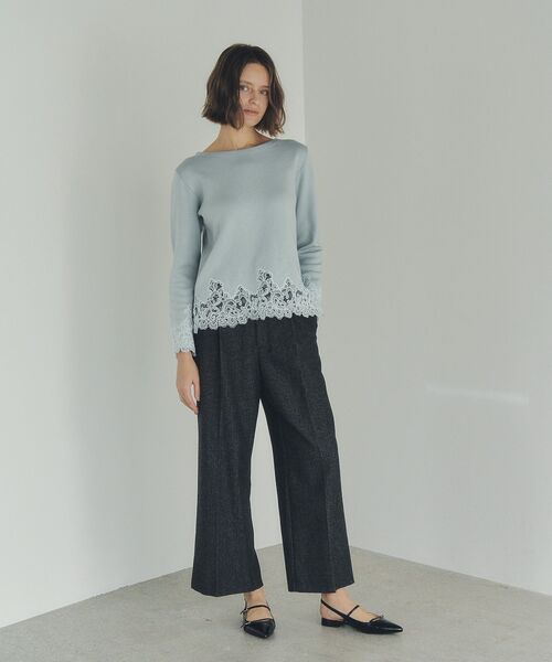 YECCA VECCA（イェッカヴェッカ）の「レースヘムニット（ニット/セーター・レディース・オフホワイト/ブラック/ミント・FREE）」の21枚目の写真