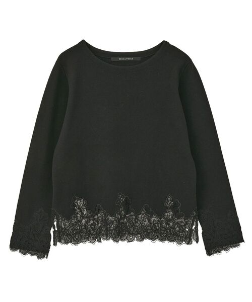 YECCA VECCA（イェッカヴェッカ）の「レースヘムニット（ニット/セーター・レディース・オフホワイト/ブラック/ミント・FREE）」の8枚目の写真