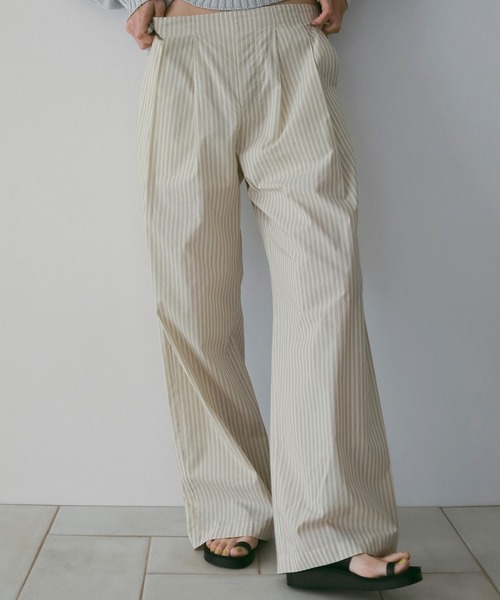 anuke(アンヌーク)の「Stripe Layered Pants(その他パンツ・レディース・オレンジ/アイボリー・36inch/38inch)」の2枚目の写真