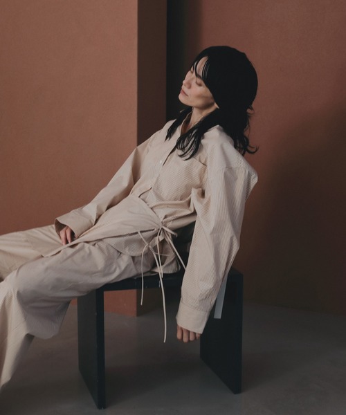anuke(アンヌーク)の「Stripe Layered Pants(その他パンツ・レディース・オレンジ/アイボリー・36inch/38inch)」の3枚目の写真