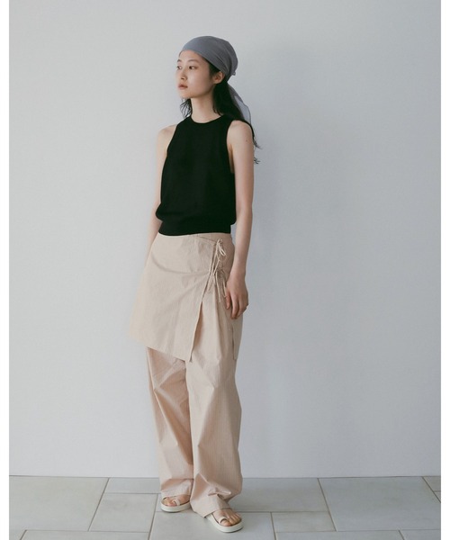 anuke(アンヌーク)の「Stripe Layered Pants(その他パンツ・レディース・オレンジ/アイボリー・36inch/38inch)」の6枚目の写真