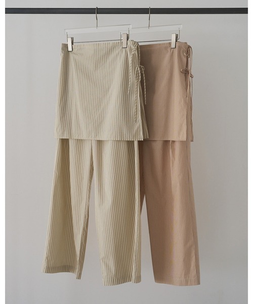 anuke(アンヌーク)の「Stripe Layered Pants(その他パンツ・レディース・オレンジ/アイボリー・36inch/38inch)」の7枚目の写真