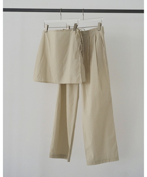 anuke(アンヌーク)の「Stripe Layered Pants(その他パンツ・レディース・オレンジ/アイボリー・36inch/38inch)」の8枚目の写真