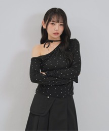 Enewd nina（エニュードニーナ）の「ドットワンオフショルダートップス（Tシャツ/カットソー）」