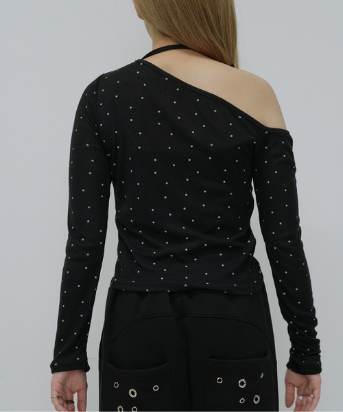 Enewd nina(エニュードニーナ)の「ドットワンオフショルダートップス(Tシャツ/カットソー・レディース・アイボリー/ブラック・FREE)」の20枚目の写真