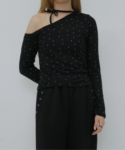 Enewd nina(エニュードニーナ)の「ドットワンオフショルダートップス(Tシャツ/カットソー・レディース・アイボリー/ブラック・FREE)」の15枚目の写真