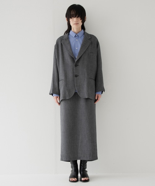 RYU（リュー）の「summer wool 2B jacket（テーラードジャケット・メンズ・ブラック/ネイビー×ホワイト・1/2/4）」の15枚目の写真