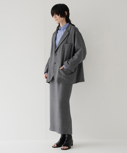 RYU（リュー）の「summer wool 2B jacket（テーラードジャケット・メンズ・ブラック/ネイビー×ホワイト・1/2/4）」の8枚目の写真