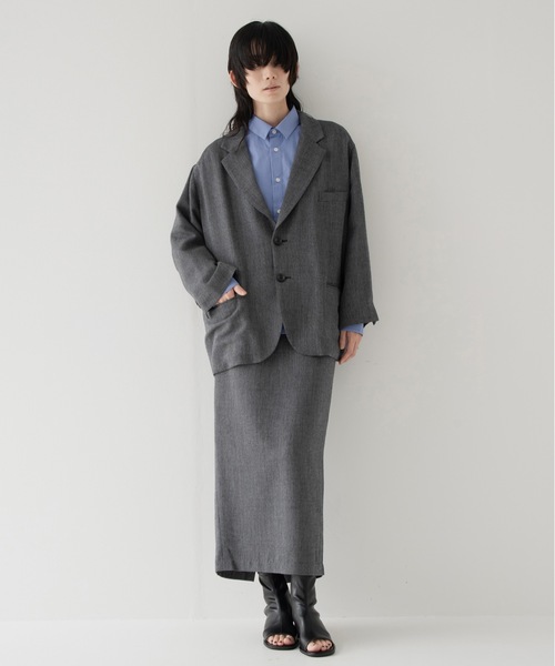 RYU（リュー）の「summer wool 2B jacket（テーラードジャケット・メンズ・ブラック/ネイビー×ホワイト・1/2/4）」の9枚目の写真