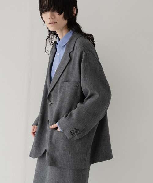 RYU（リュー）の「summer wool 2B jacket（テーラードジャケット・メンズ・ブラック/ネイビー×ホワイト・1/2/4）」の14枚目の写真