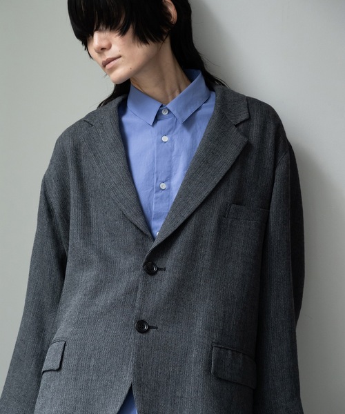 RYU（リュー）の「summer wool 2B jacket（テーラードジャケット・メンズ・ブラック/ネイビー×ホワイト・1/2/4）」の13枚目の写真