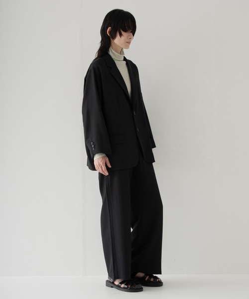 RYU（リュー）の「summer wool 2B jacket（テーラードジャケット・メンズ・ブラック/ネイビー×ホワイト・1/2/4）」の4枚目の写真