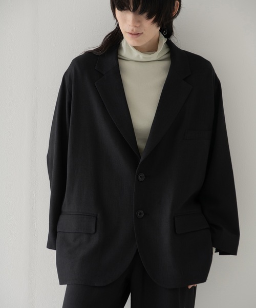 RYU（リュー）の「summer wool 2B jacket（テーラードジャケット・メンズ・ブラック/ネイビー×ホワイト・1/2/4）」の11枚目の写真