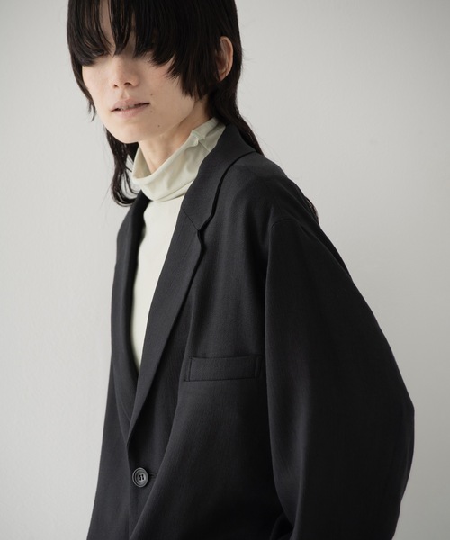 RYU（リュー）の「summer wool 2B jacket（テーラードジャケット・メンズ・ブラック/ネイビー×ホワイト・1/2/4）」の10枚目の写真