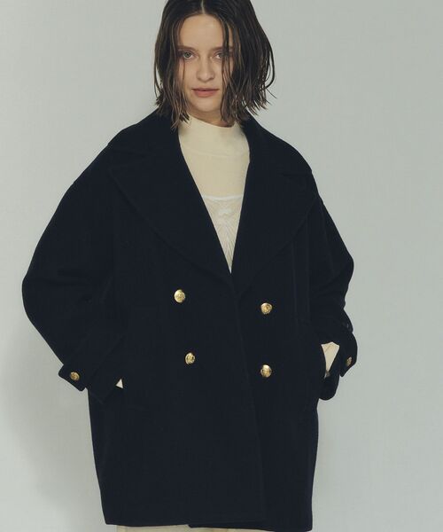 YECCA VECCA（イェッカヴェッカ）の「ウール混ミドル丈Pコート（その他アウター・レディース・ライトベージュ/モカ/グレー/ダークネイビー・FREE）」の7枚目の写真