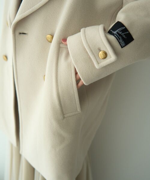 YECCA VECCA（イェッカヴェッカ）の「ウール混ミドル丈Pコート（その他アウター・レディース・ライトベージュ/モカ/グレー/ダークネイビー・FREE）」の17枚目の写真