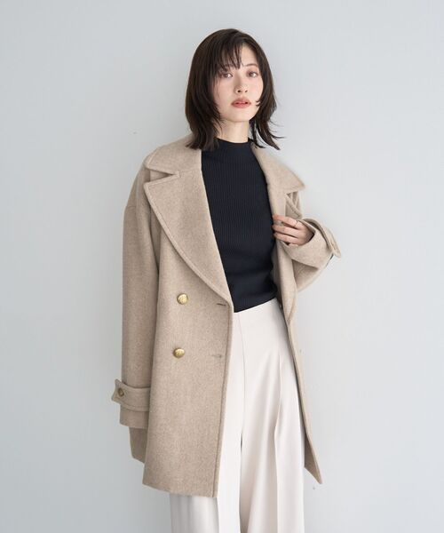 セール】ウール混ミドル丈Pコート（その他アウター）｜YECCA VECCA