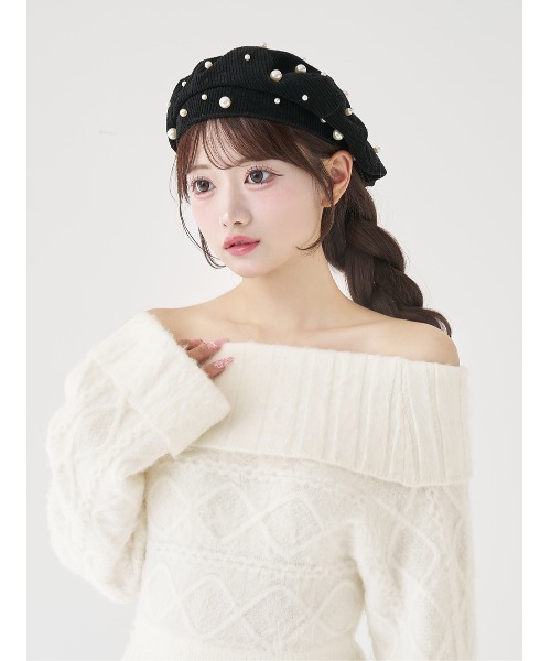 Darich（ダーリッチ）の「ヘアリーオフショルニットミニワンピース