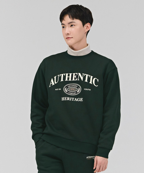 CHASECULT(チェイスカルト)の「共用エッセンシャルアーチレタリング裏起毛マンツーマンTシャツ-グリーン(スウェット・メンズ・グリーン・90/95/100/105/110)」の2枚目の写真