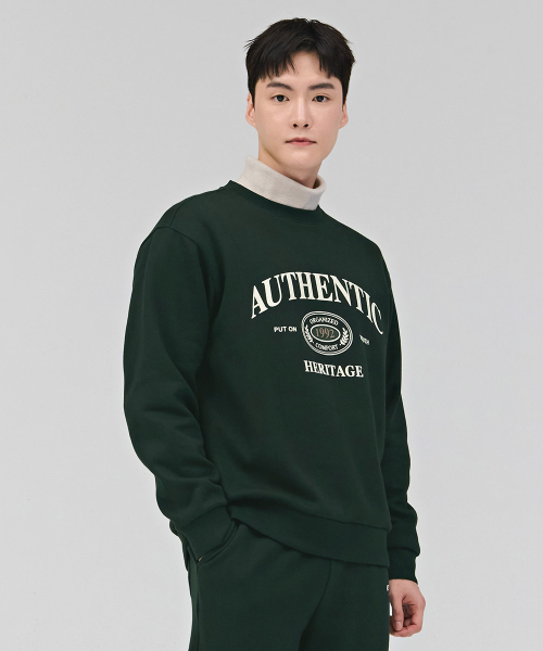 CHASECULT(チェイスカルト)の「共用エッセンシャルアーチレタリング裏起毛マンツーマンTシャツ-グリーン(スウェット・メンズ・グリーン・90/95/100/105/110)」の3枚目の写真