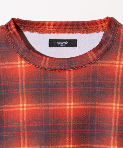 glamb（グラム）の「Tech Mesh Check T-Shirt / テックメッシュチェックTシャツ（Tシャツ/カットソー・メンズ・パープル/レッド・S/M/L）」の11枚目の写真