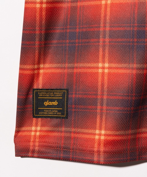 glamb（グラム）の「Tech Mesh Check T-Shirt / テックメッシュチェックTシャツ（Tシャツ/カットソー・メンズ・パープル/レッド・S/M/L）」の12枚目の写真