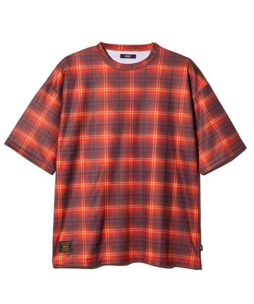 glamb（グラム）の「Tech Mesh Check T-Shirt / テックメッシュチェックTシャツ（Tシャツ/カットソー・メンズ・パープル/レッド・S/M/L）」の4枚目の写真