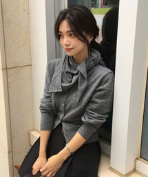LINGSEOUL（リングソウル）の「cashmere round knit cardigan-melange（ニット/セーター）」