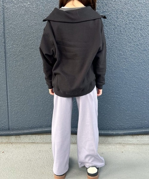 VIVIAN BLUE】裏起毛ワイドパンツ （130ｰ160展開）(ゆったりシルエット