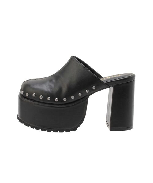 EVRIS（エヴリス）の「スタッズチャンキーヒールサボ（サンダル・レディース・ホワイト/ブラック・SMALL/MEDIUM/LARGE）」の13枚目の写真