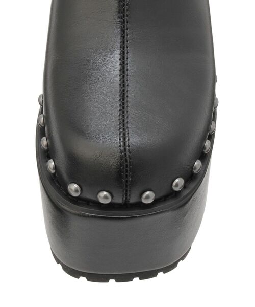 EVRIS（エヴリス）の「スタッズチャンキーヒールサボ（サンダル・レディース・ブラック/ホワイト・SMALL/MEDIUM/LARGE）」の4枚目の写真