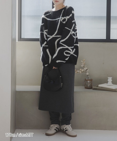slattgir(スラットジール)の「高身長 スカート付パンツ(トールサイズ)Essenave(その他パンツ・レディース・杢グレー/ブラック・TM/TL/TLL/T3L)」の7枚目の写真