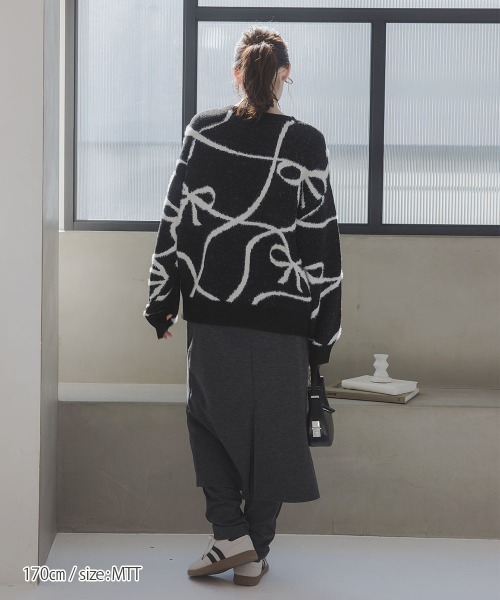 slattgir(スラットジール)の「高身長 スカート付パンツ(トールサイズ)Essenave(その他パンツ・レディース・杢グレー/ブラック・TM/TL/TLL/T3L)」の8枚目の写真