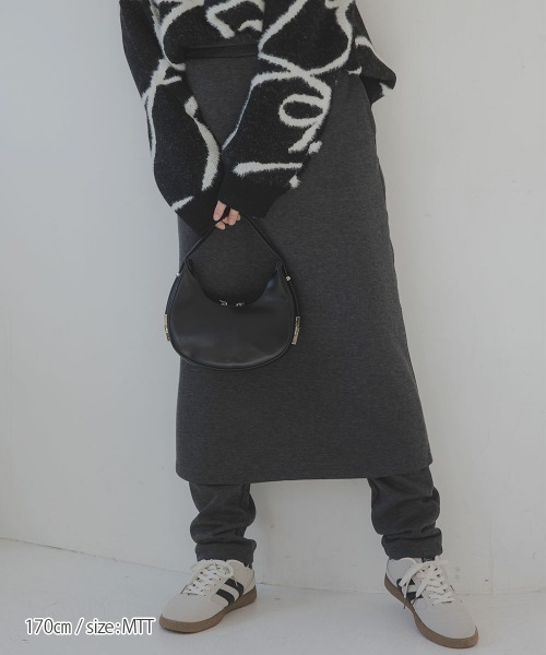 slattgir(スラットジール)の「高身長 スカート付パンツ(トールサイズ)Essenave(その他パンツ・レディース・杢グレー/ブラック・TM/TL/TLL/T3L)」の10枚目の写真