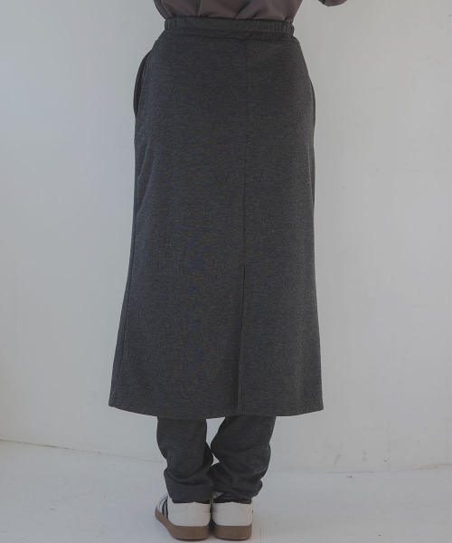 slattgir(スラットジール)の「高身長 スカート付パンツ(トールサイズ)Essenave(その他パンツ・レディース・杢グレー/ブラック・TM/TL/TLL/T3L)」の3枚目の写真