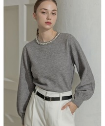 パフスリーブ」に該当するトップス（グレー/灰色系）ファッション通販