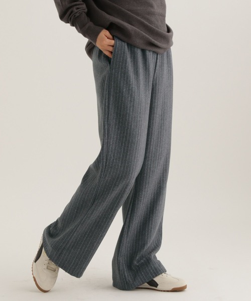studio CLIP（スタディオクリップ）の「【daily CLIP】ストライプワイドパンツ（スラックス・レディース・チャコール/グレー・FREE）」の15枚目の写真