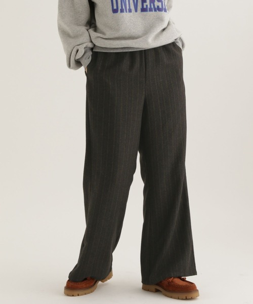 studio CLIP（スタディオクリップ）の「【daily CLIP】ストライプワイドパンツ（スラックス・レディース・チャコール/グレー・FREE）」の20枚目の写真
