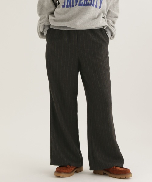 studio CLIP（スタディオクリップ）の「【daily CLIP】ストライプワイドパンツ（スラックス・レディース・チャコール/グレー・FREE）」の22枚目の写真