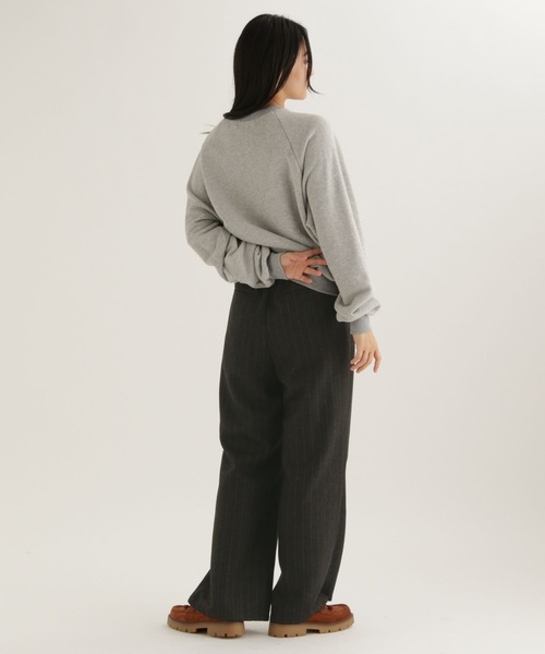 studio CLIP（スタディオクリップ）の「【daily CLIP】ストライプワイドパンツ（スラックス・レディース・チャコール/グレー・FREE）」の7枚目の写真